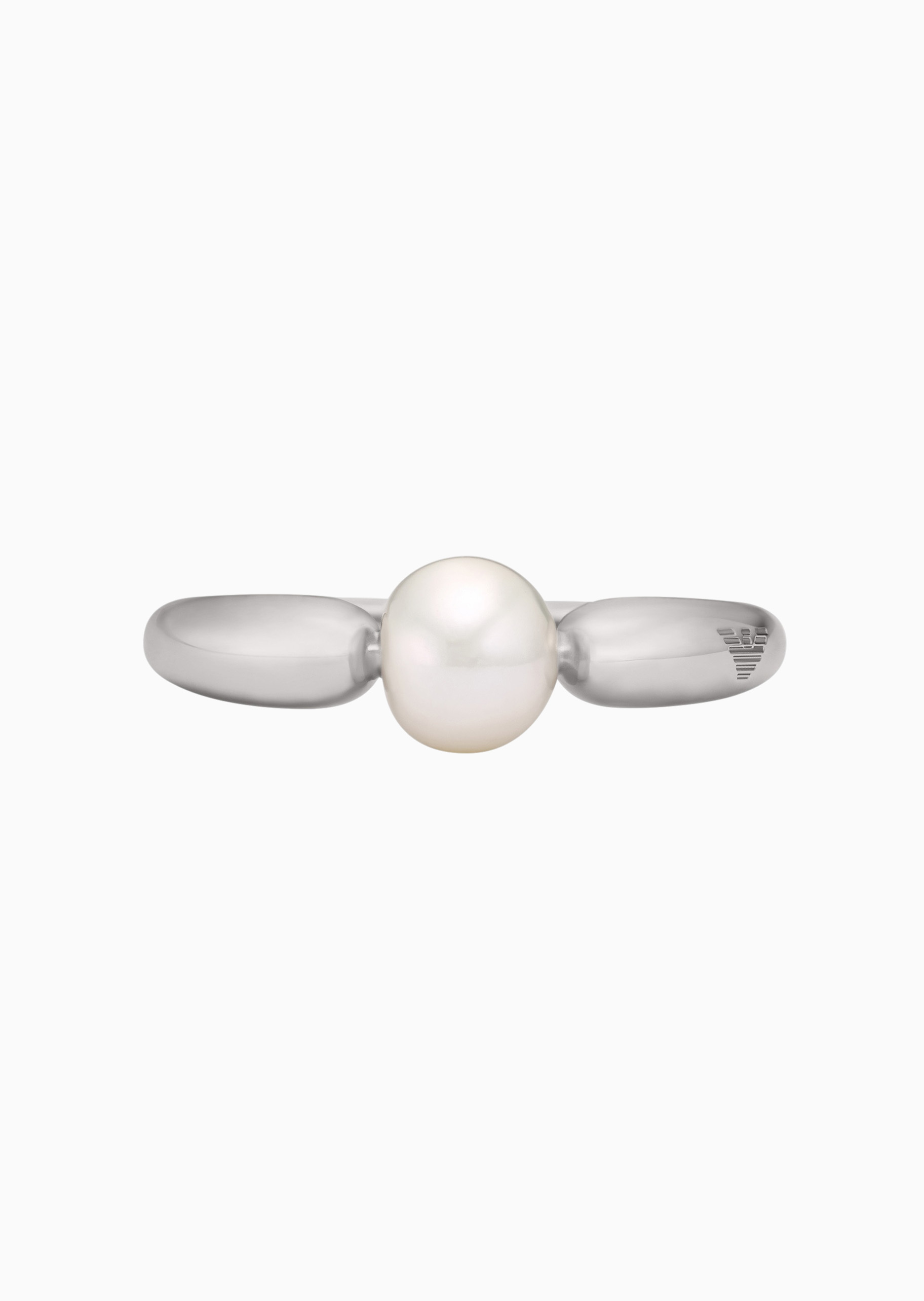 Emporio Armani 女士圆形珍珠鹰标镌刻时尚优雅戒指