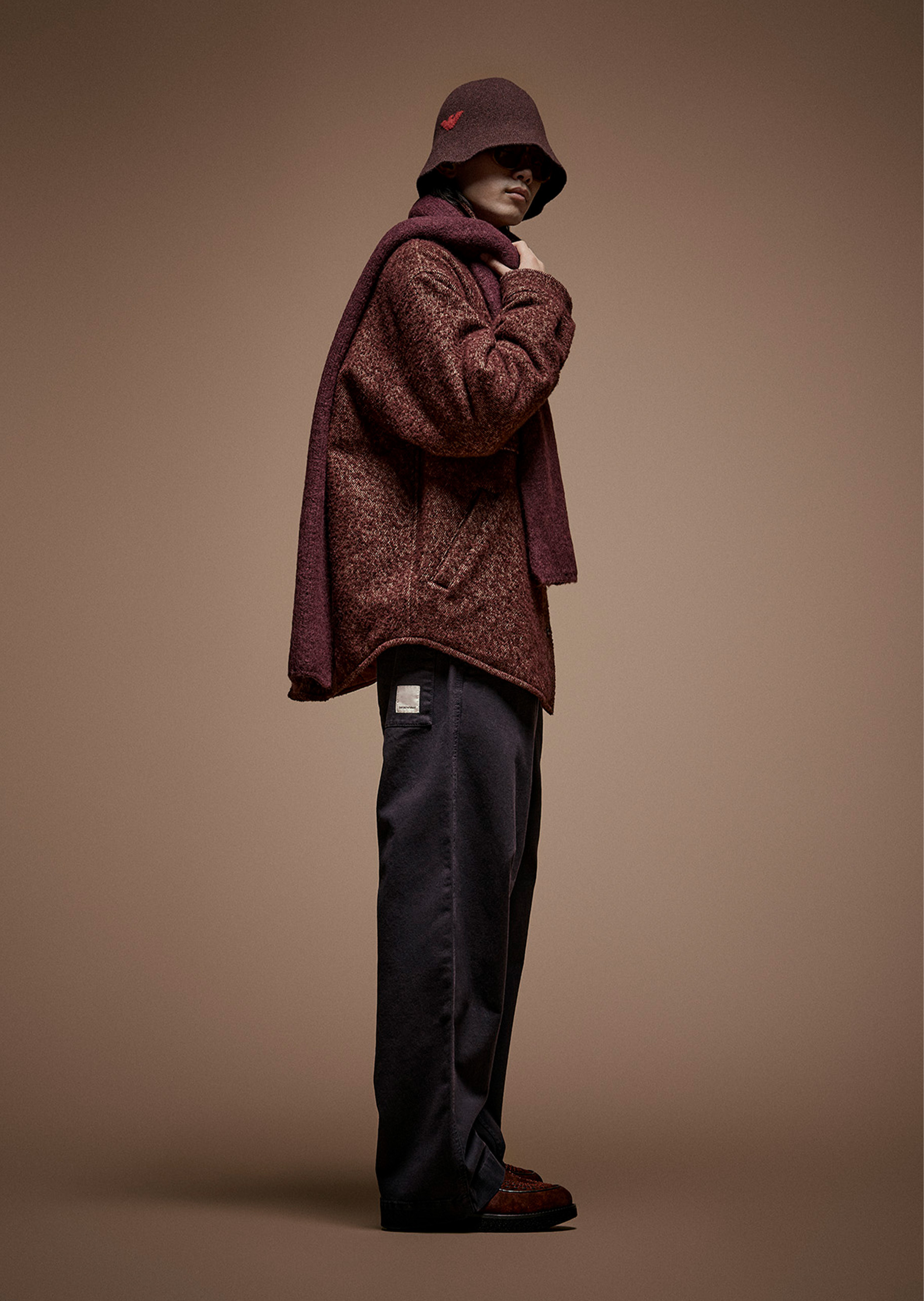 Emporio Armani 男士阔腿宽松复古松弛感纯棉牛仔裤