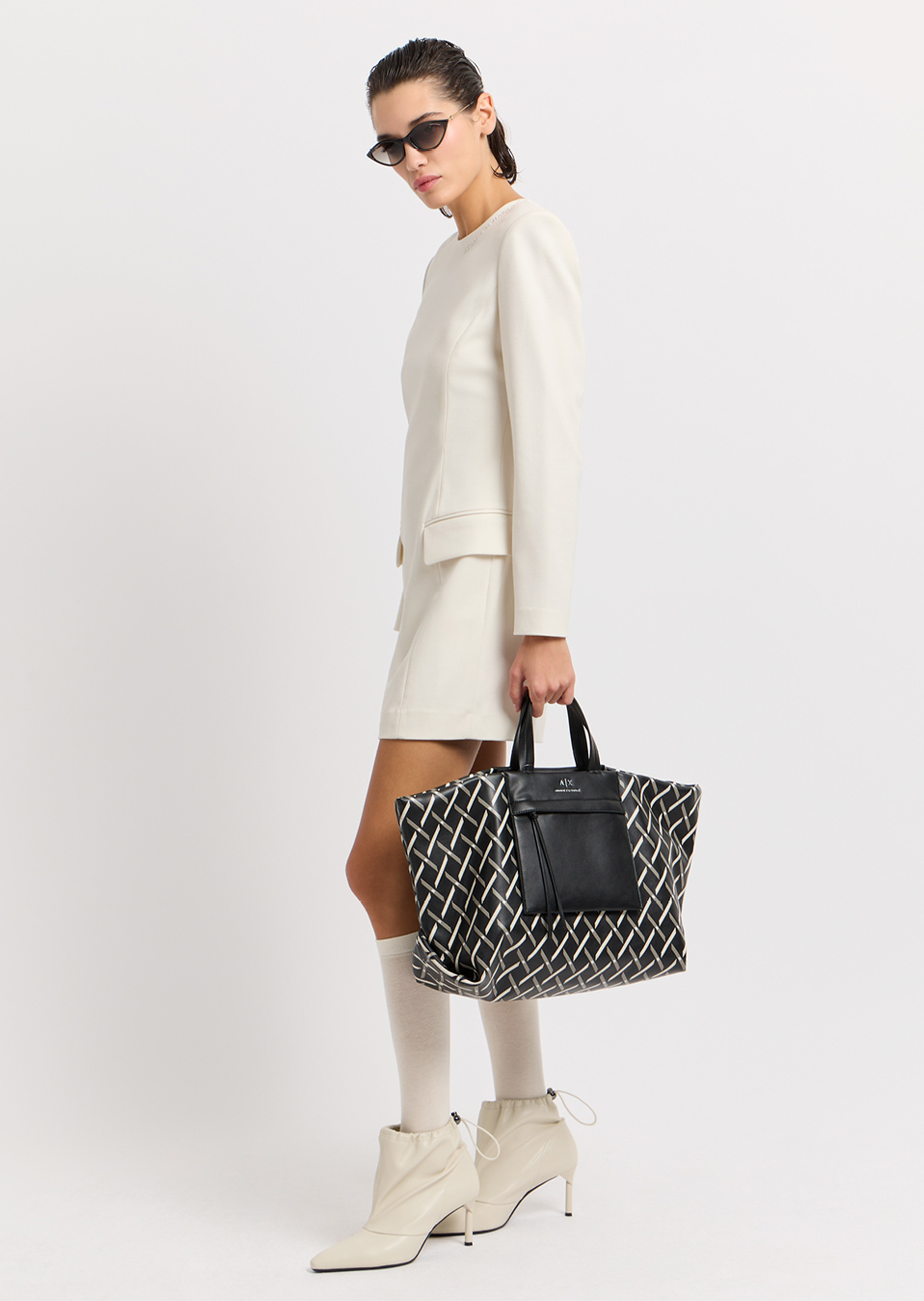 ARMANI EXCHANGE 女士通勤休闲单肩手提中号托特包