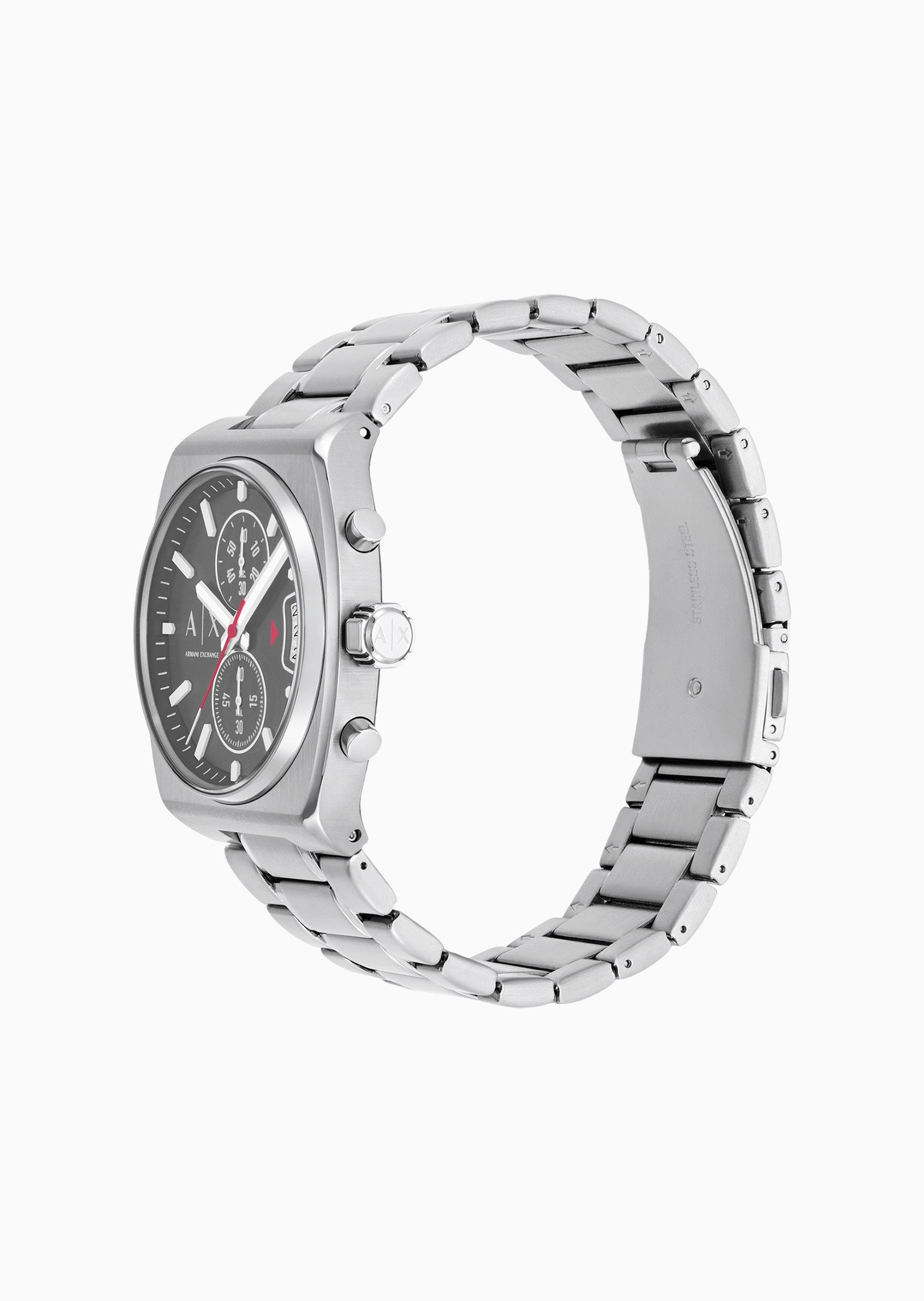 ARMANI EXCHANGE 男士钢质拉丝复古时尚潮流石英腕表