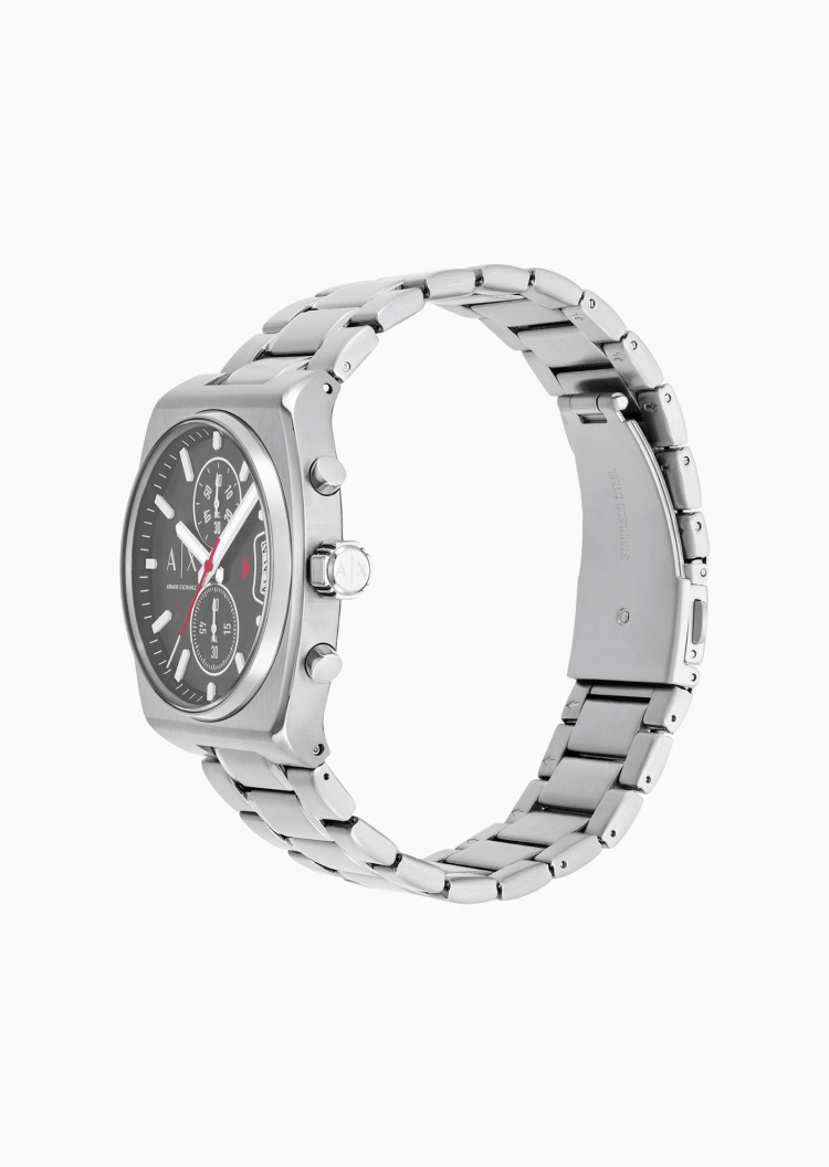 ARMANI EXCHANGE 男士钢质拉丝复古时尚潮流石英腕表