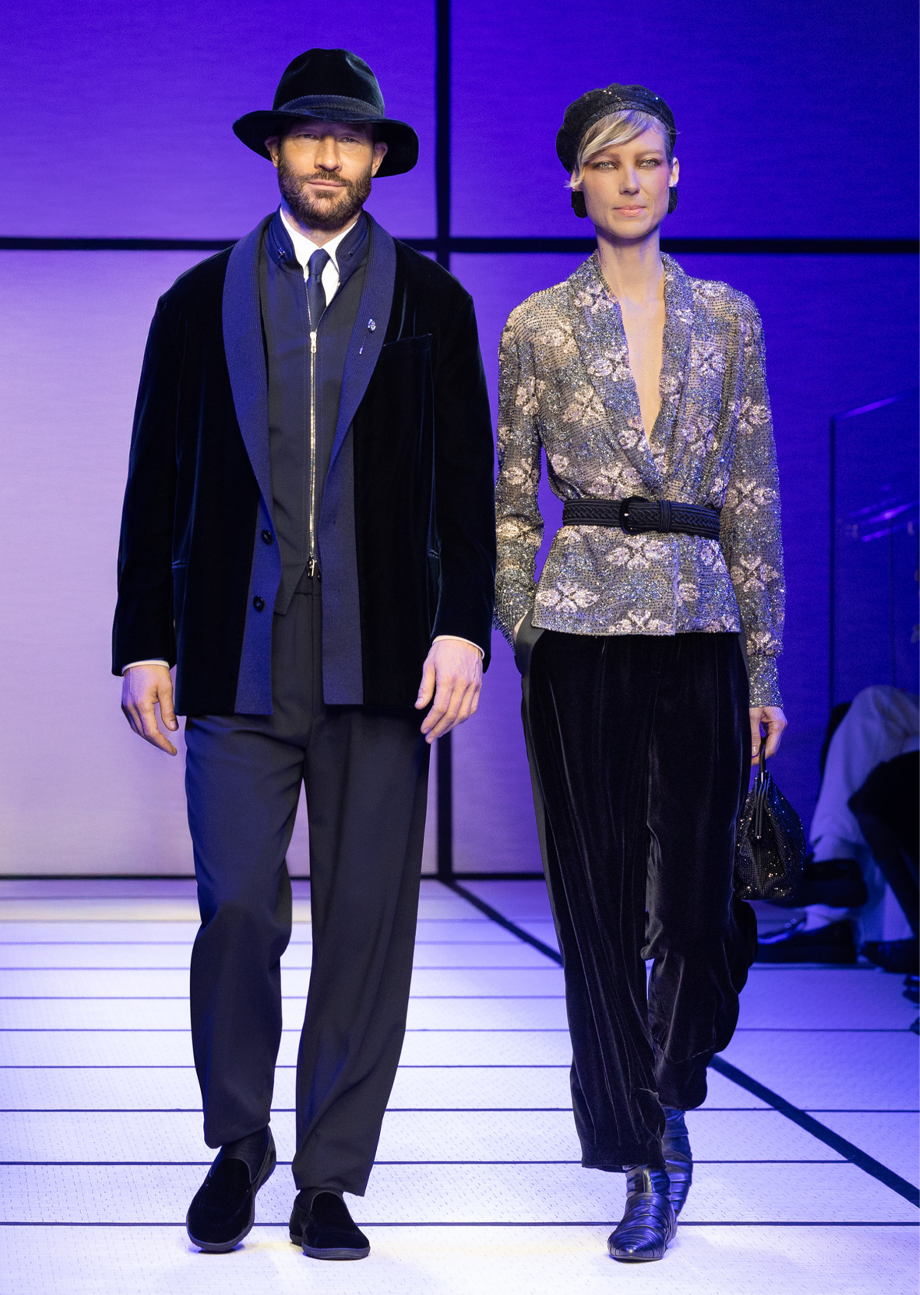 Giorgio Armani 胡歌同款男士全绵羊毛直筒秀场同款休闲裤