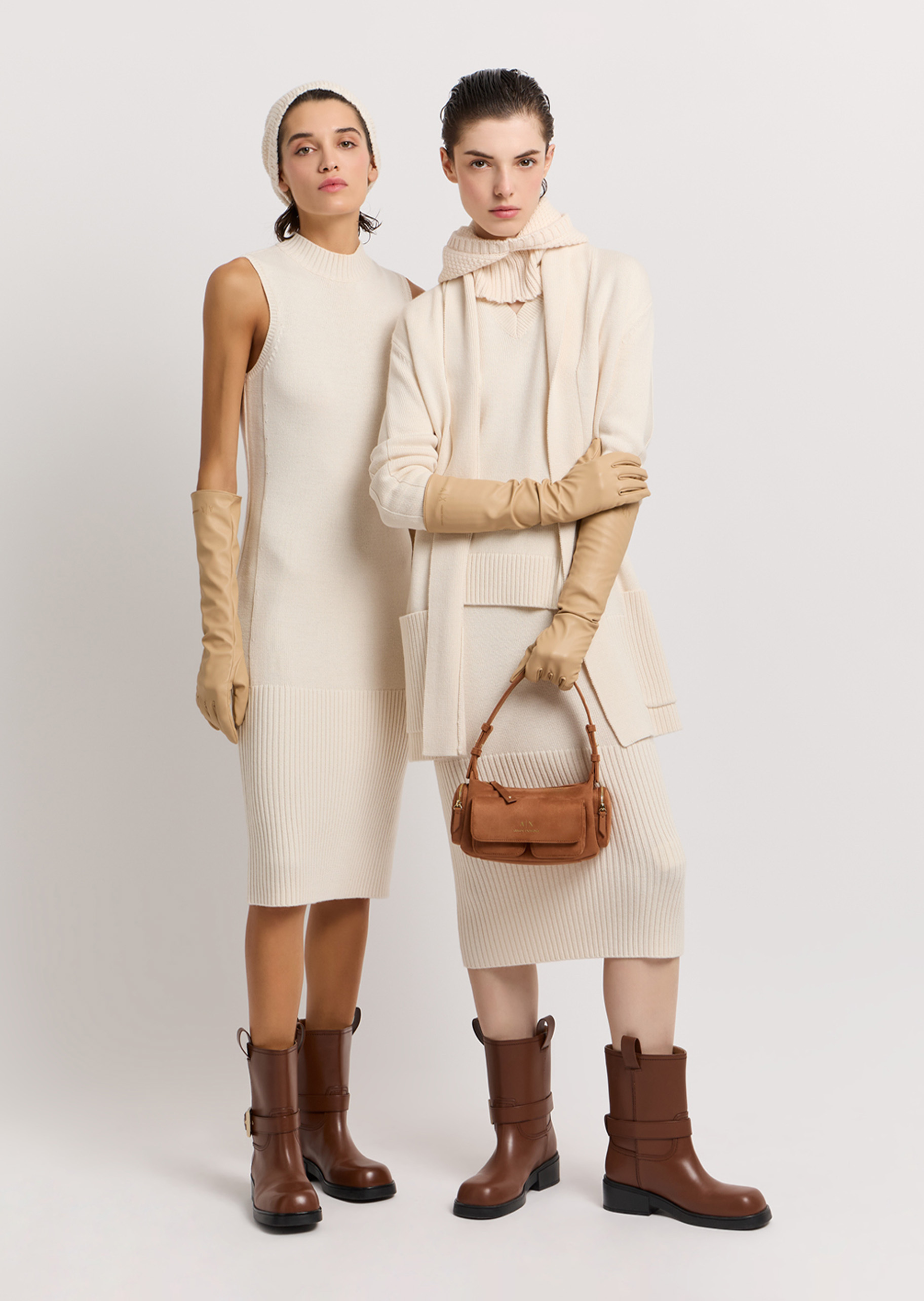 ARMANI EXCHANGE 女士羊毛混纺老钱风V领套头针织毛衣