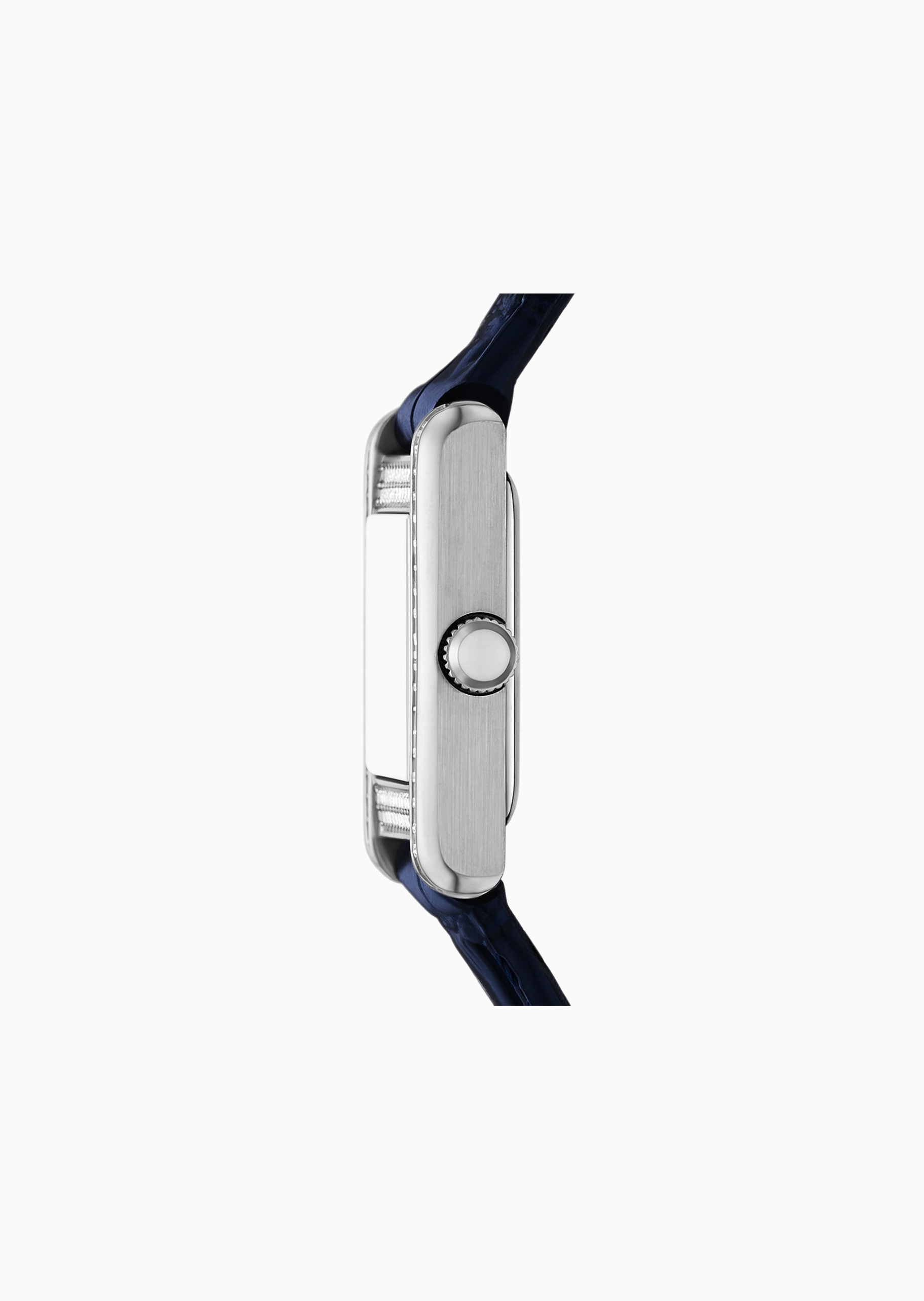 Emporio Armani 女士皮革腕带水晶小方表石英腕表