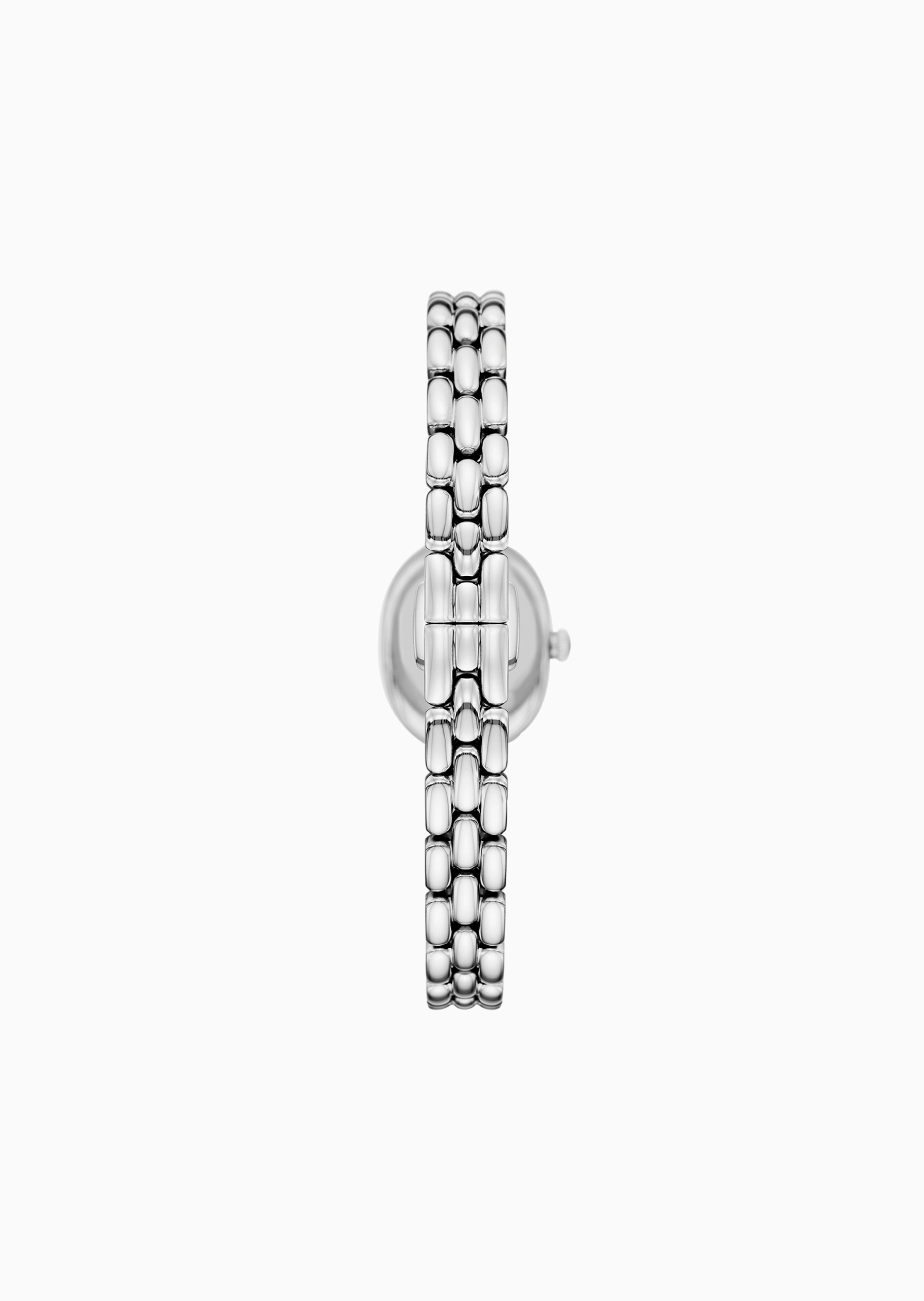 Emporio Armani 女士椭圆形多链节钢链简约石英腕表