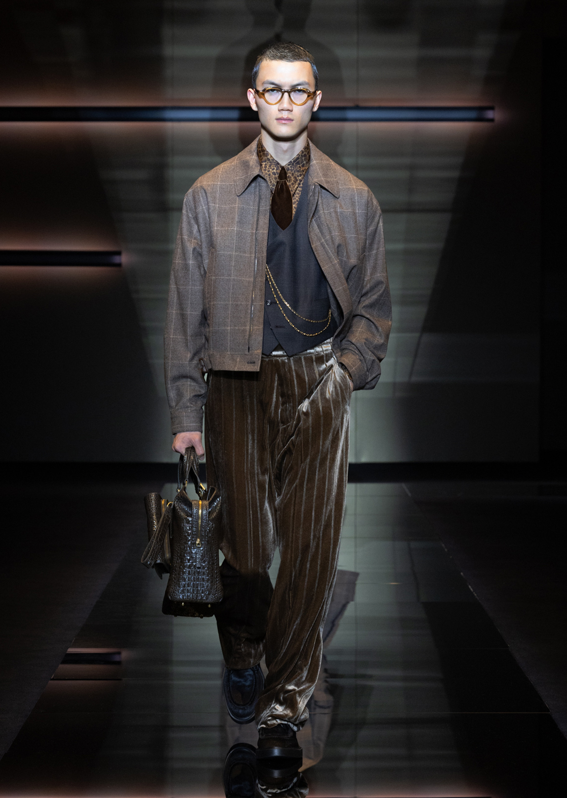 Emporio Armani 易烊千玺同款男士秀场同款衬衫式夹克外套