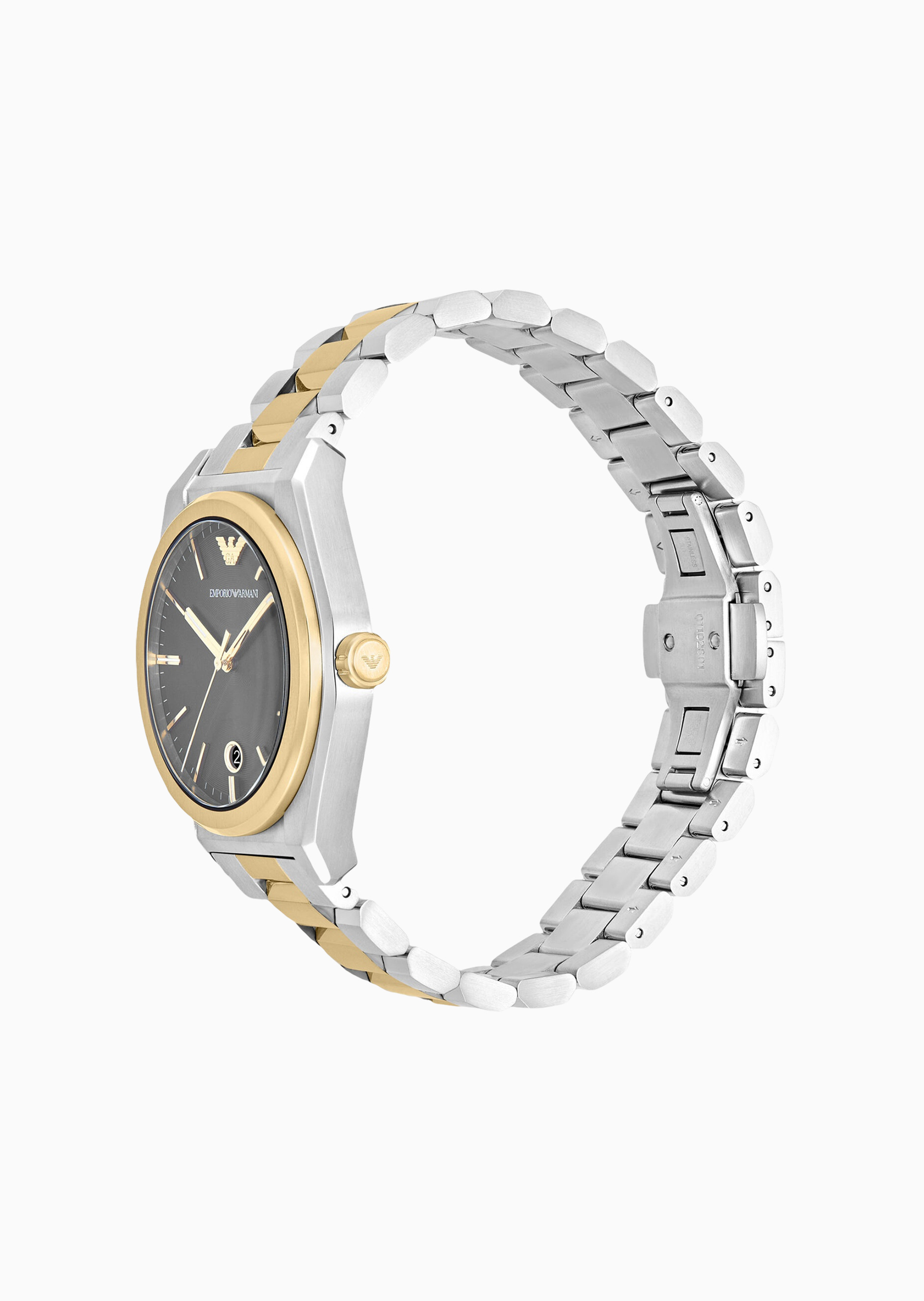 Emporio Armani 男士大表盘钢带优雅时尚石英腕表