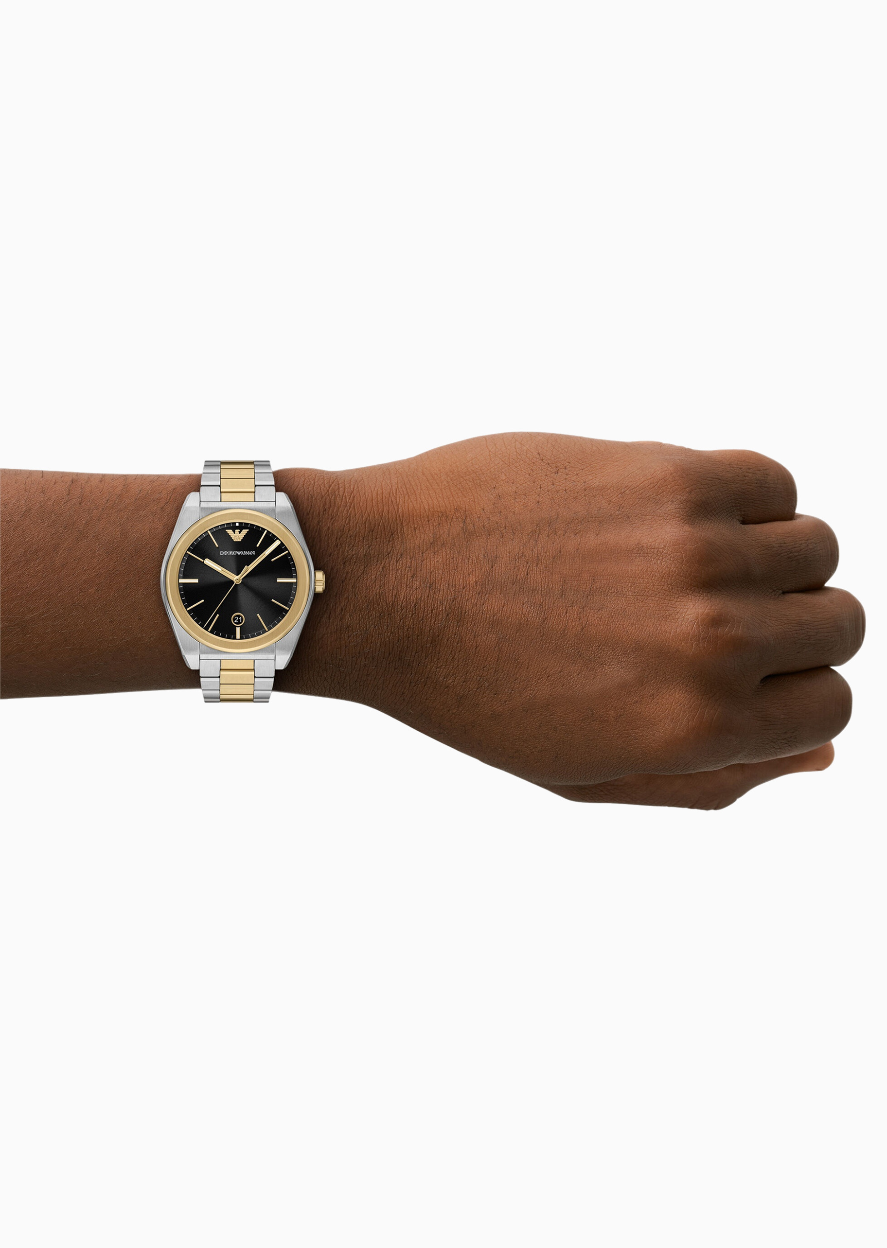 Emporio Armani 男士大表盘钢带优雅时尚石英腕表