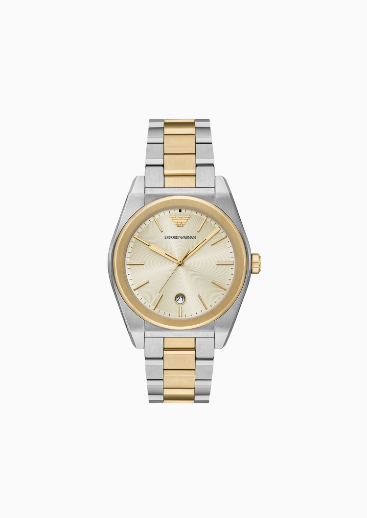 Emporio Armani 男士大表盘钢带优雅时尚石英腕表