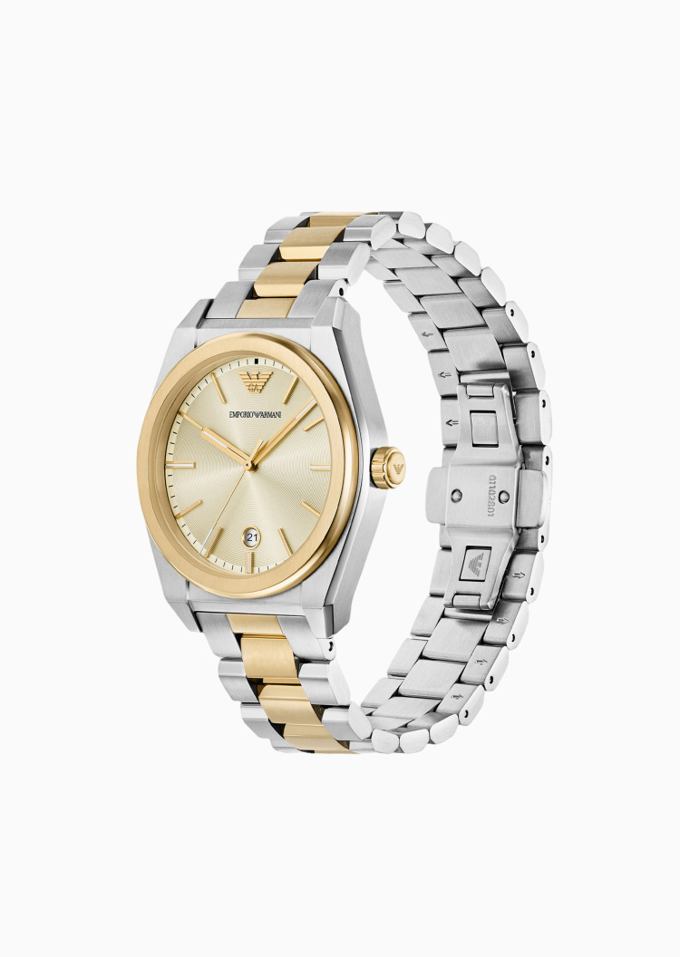 Emporio Armani 男士大表盘钢带优雅时尚石英腕表