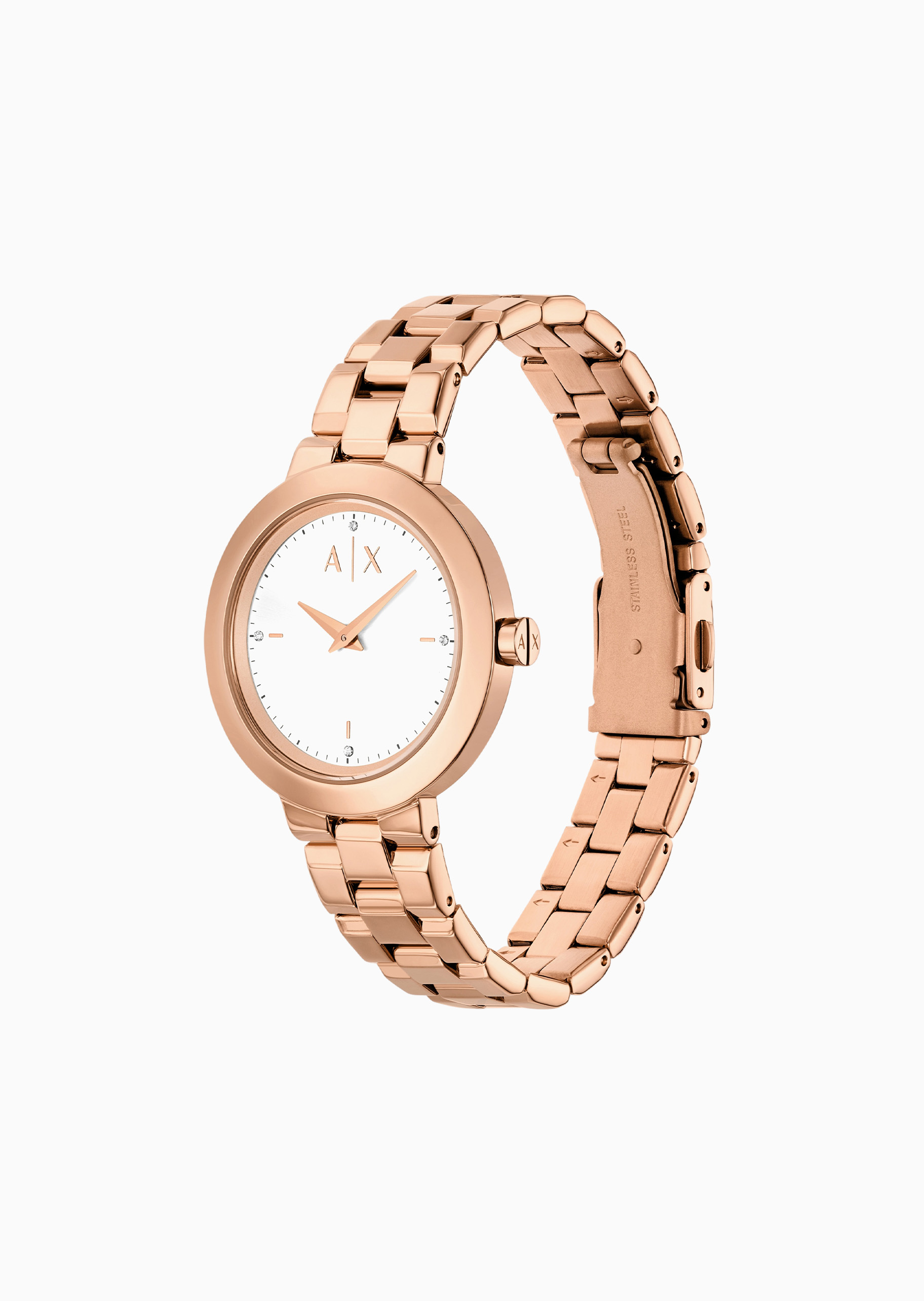ARMANI EXCHANGE 女士钢质双针优雅石英腕表手链套装