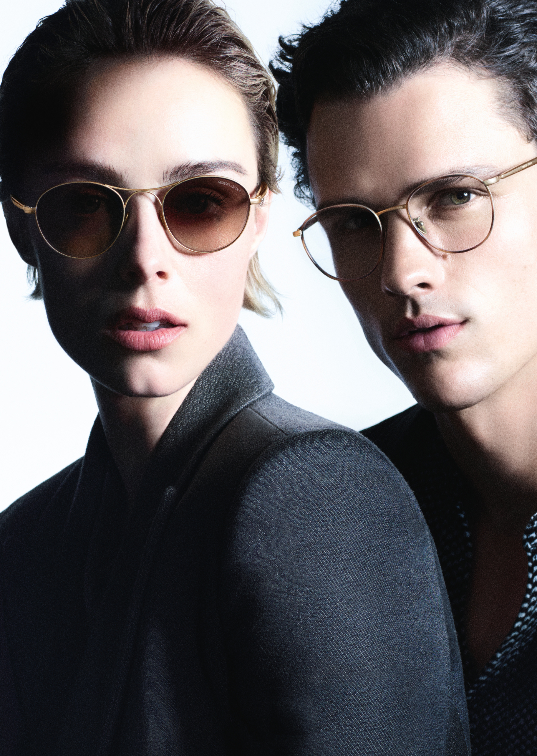 Giorgio Armani 男士圆形金属老钱风可配度数光学眼镜