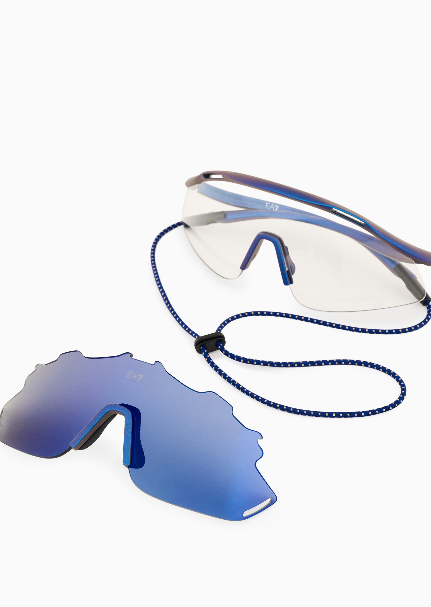 EA7 男士不规则形双镜片运动太阳眼镜