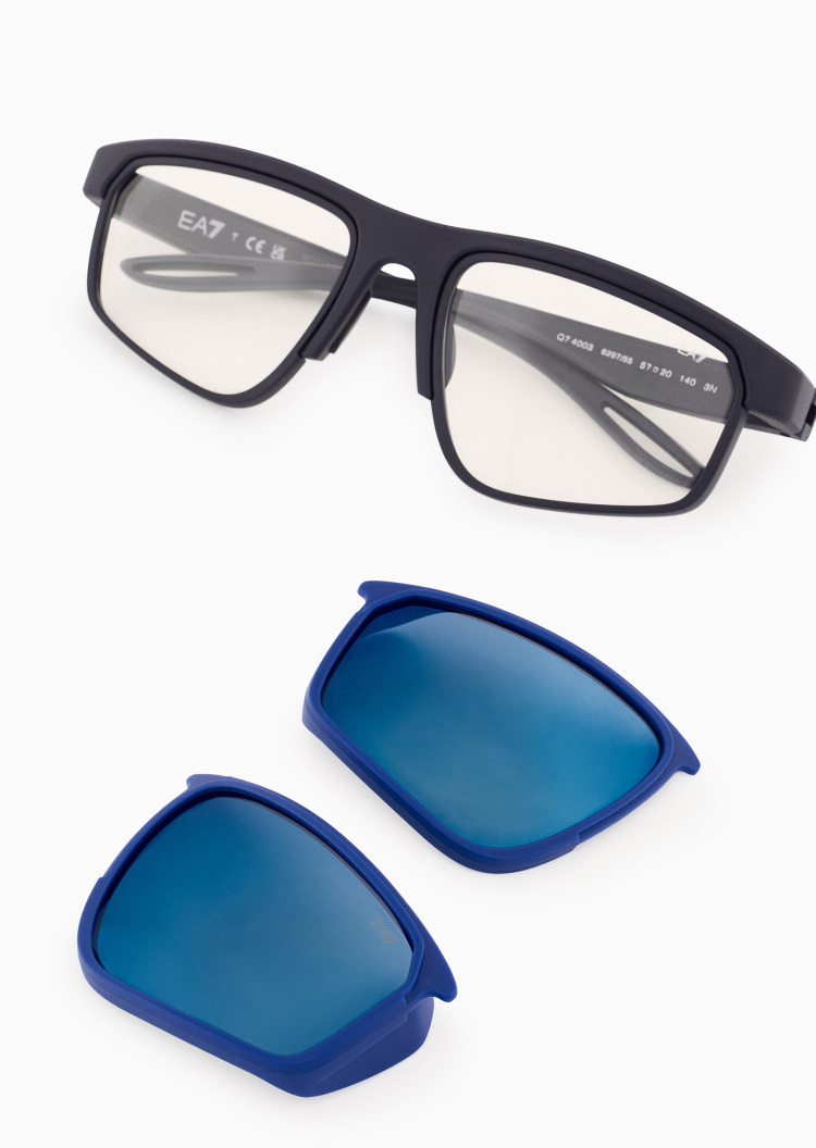 EA7 男士方形可换镜片运动潮流太阳眼镜