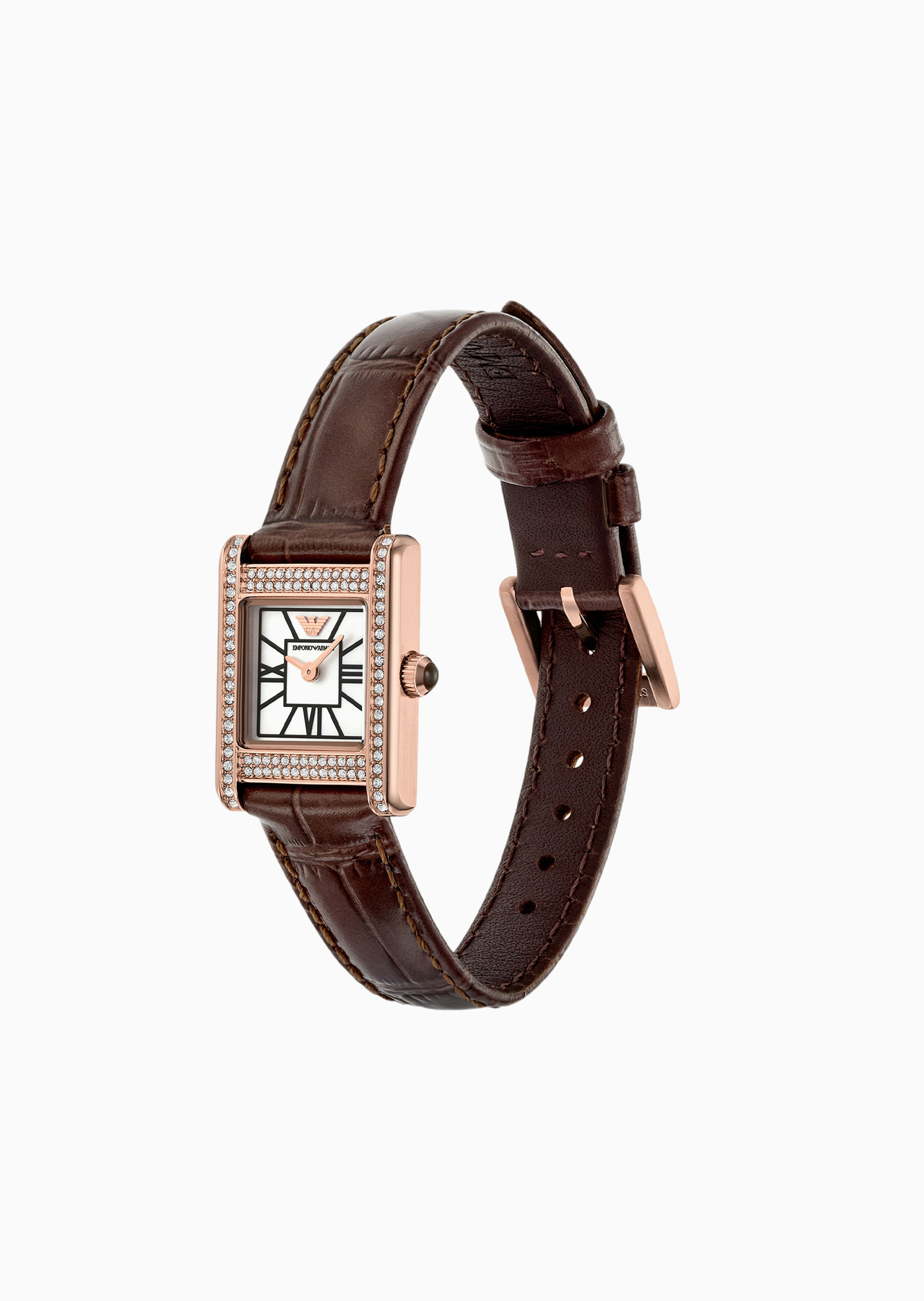 Emporio Armani 女士可换表带密镶小方表石英腕表