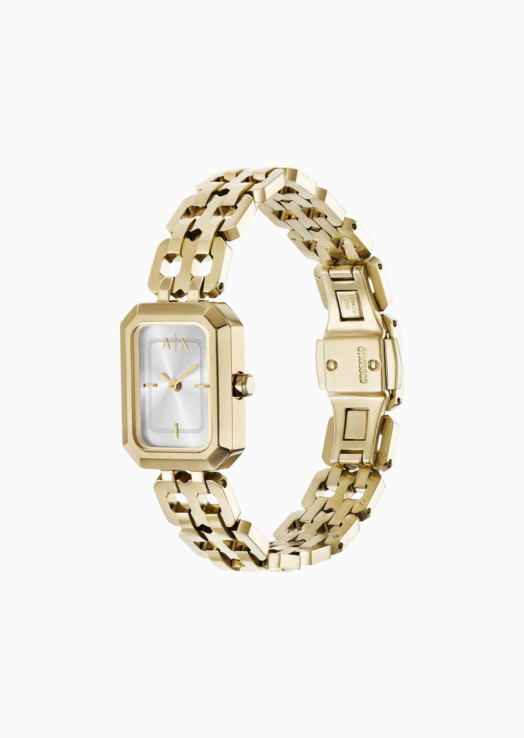 ARMANI EXCHANGE 女士钢带小方表复古时尚石英腕表