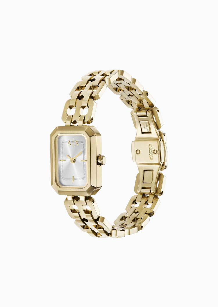 ARMANI EXCHANGE 女士钢带小方表复古时尚石英腕表