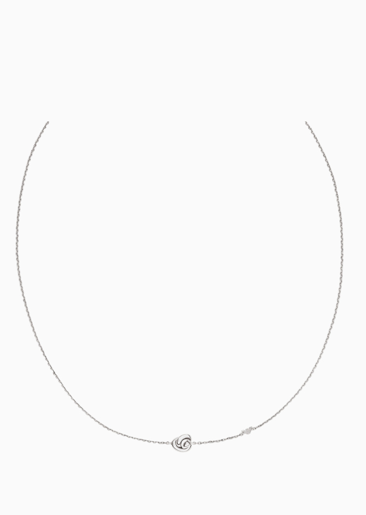 Emporio Armani 女士立体绳结鹰标细款龙虾扣项链