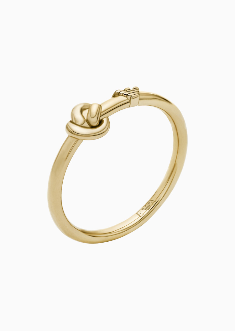 Emporio Armani 女士复古金色立体绳结简约时尚戒指