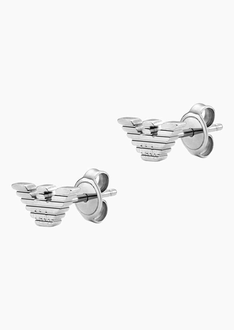 Emporio Armani 曾舜晞同款男士钢质波形鹰标直针简约耳钉