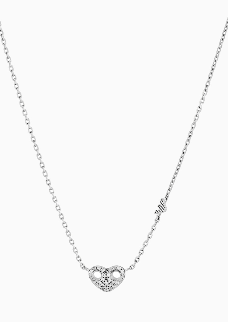 Emporio Armani 女士心形密镶龙虾扣时尚优雅项链