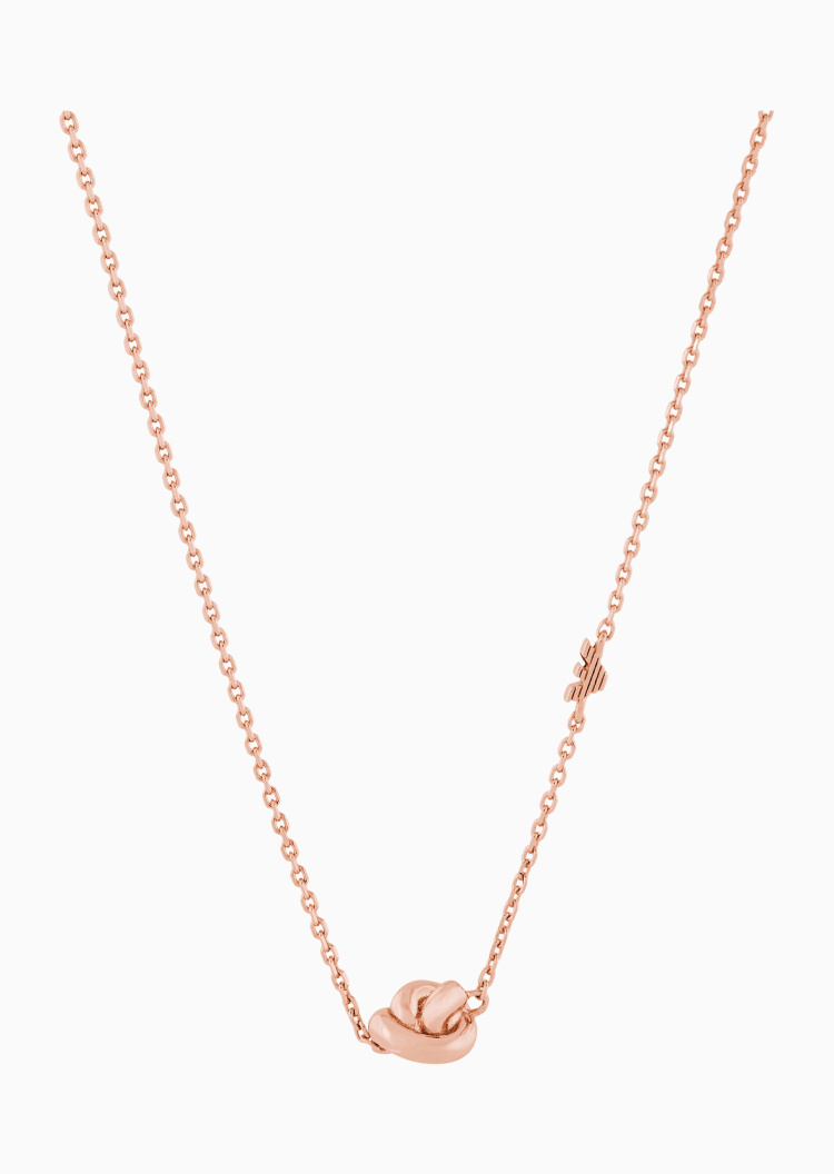 Emporio Armani 女士立体绳结鹰标细款龙虾扣项链