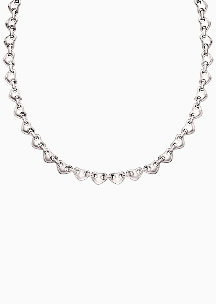 Emporio Armani 女士心形串联龙虾扣摩登优雅项链