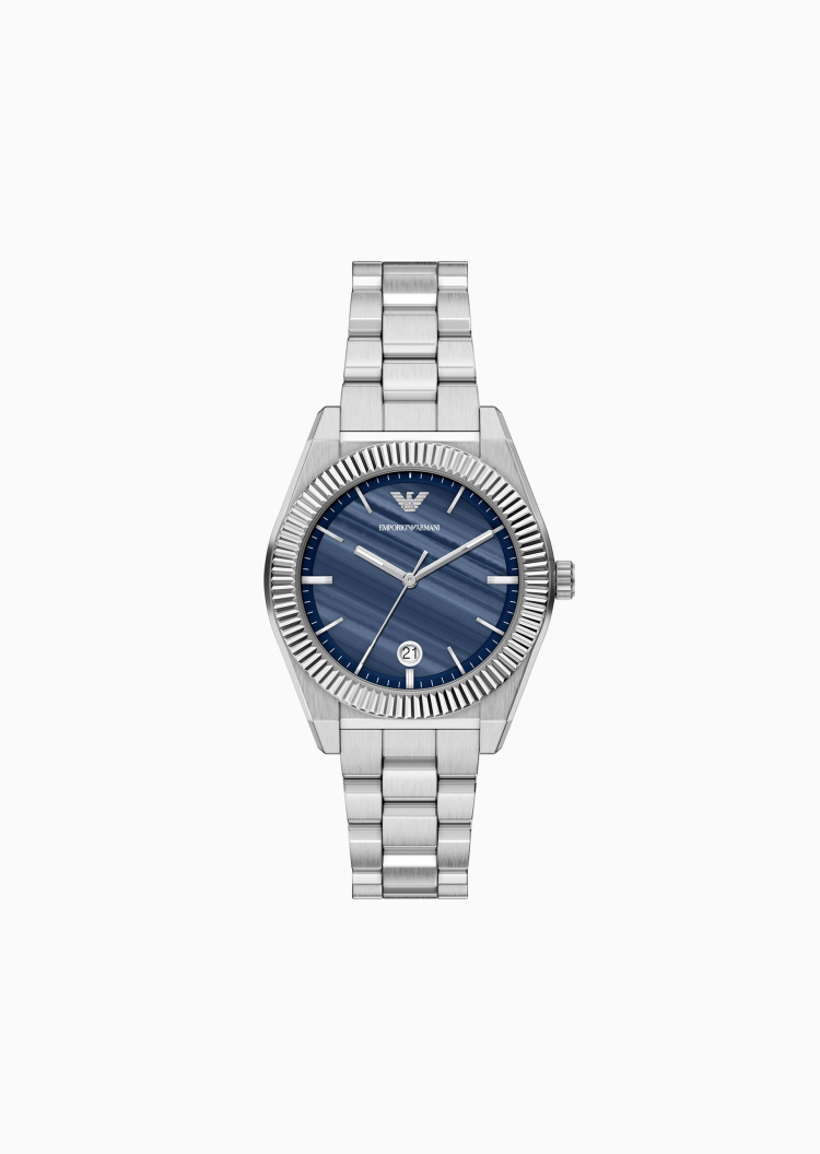 Emporio Armani 男女同款圆形表盘钢带摩登现代石英腕表