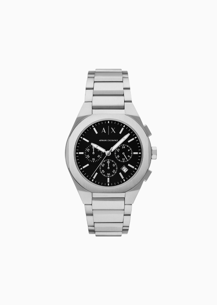 ARMANI EXCHANGE 男士大表盘三盘六针钢带石英腕表