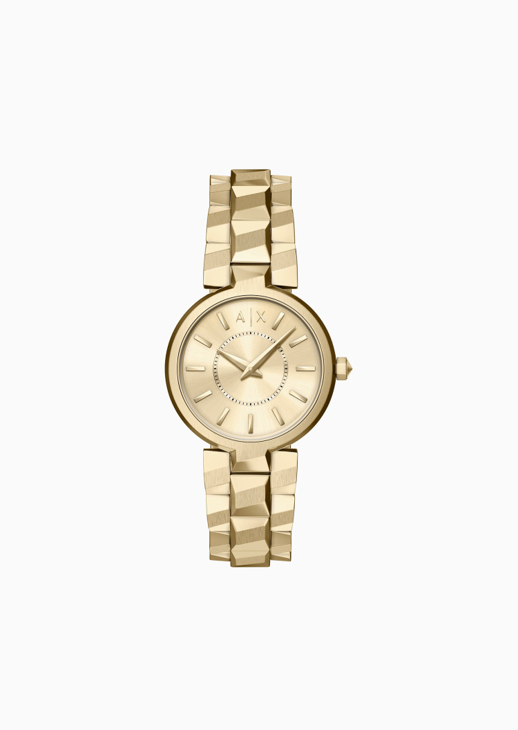 ARMANI EXCHANGE 女士圆形表盘钢带简约时尚石英腕表