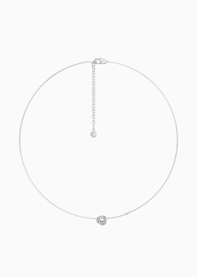 Emporio Armani 女士编织扭结龙虾扣优雅时尚项链