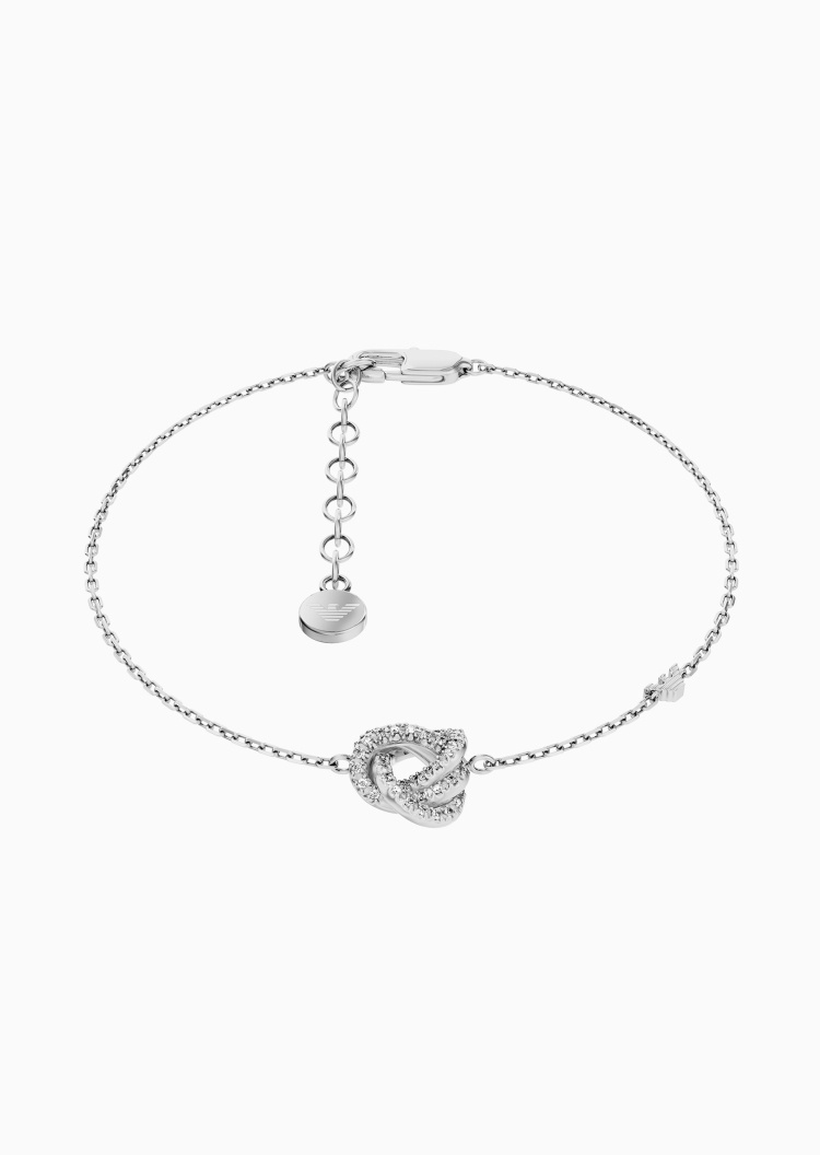 Emporio Armani 女士编织扭结龙虾扣优雅时尚手链