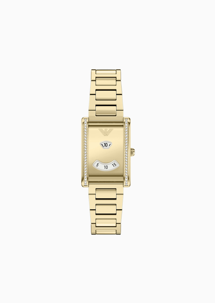 Emporio Armani 女士小方表钢带摩登时尚石英腕表