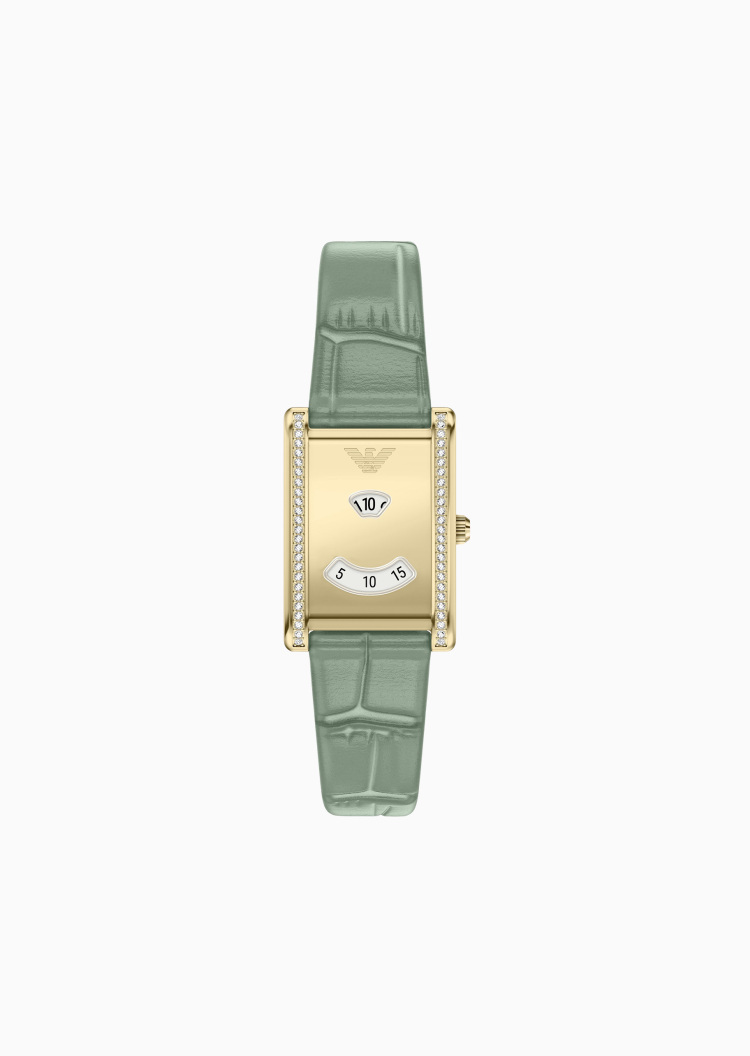 Emporio Armani 女士小方表皮带摩登时尚石英腕表