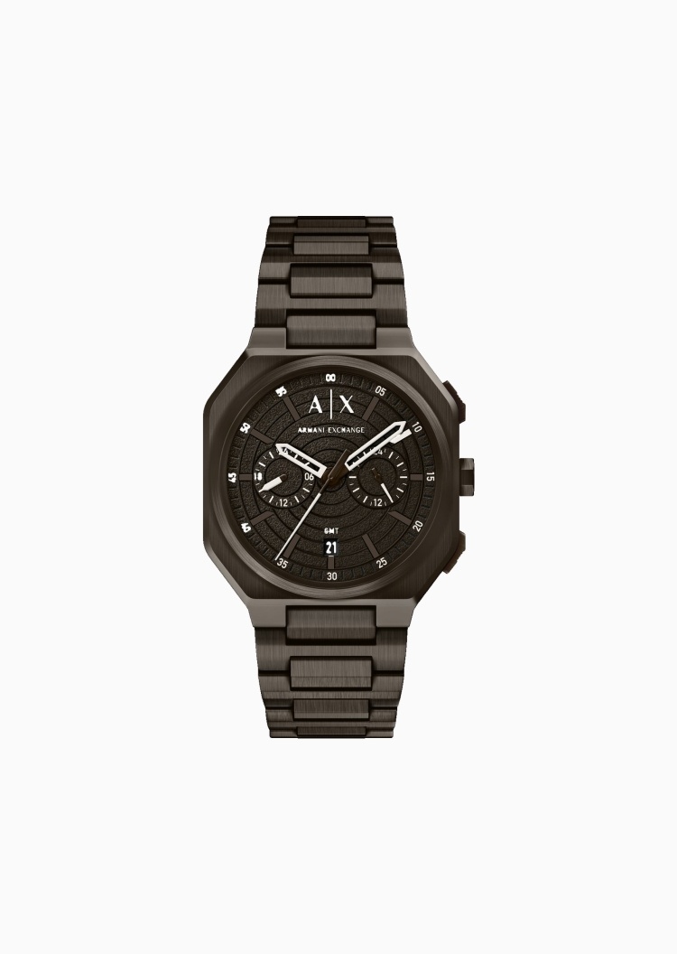ARMANI EXCHANGE 男士八角形表壳钢带都市休闲石英腕表
