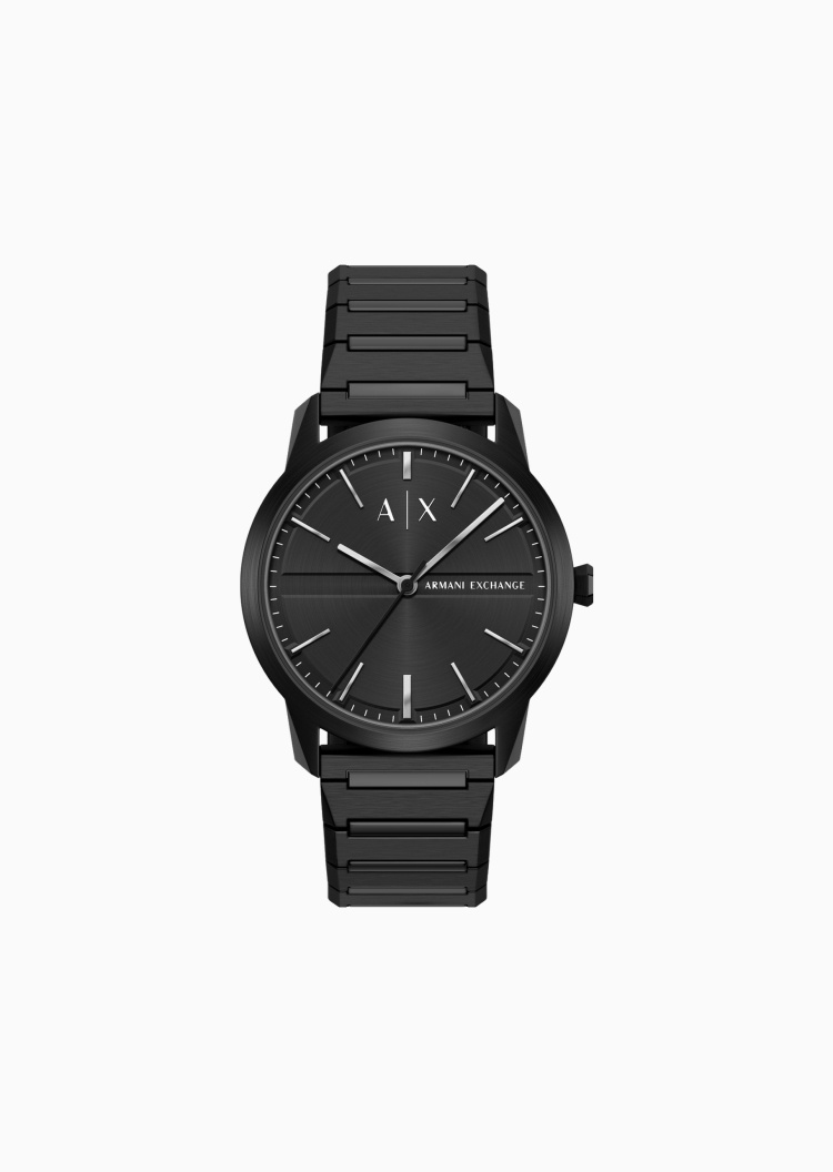 ARMANI EXCHANGE 男士圆形大表盘钢带简约石英腕表