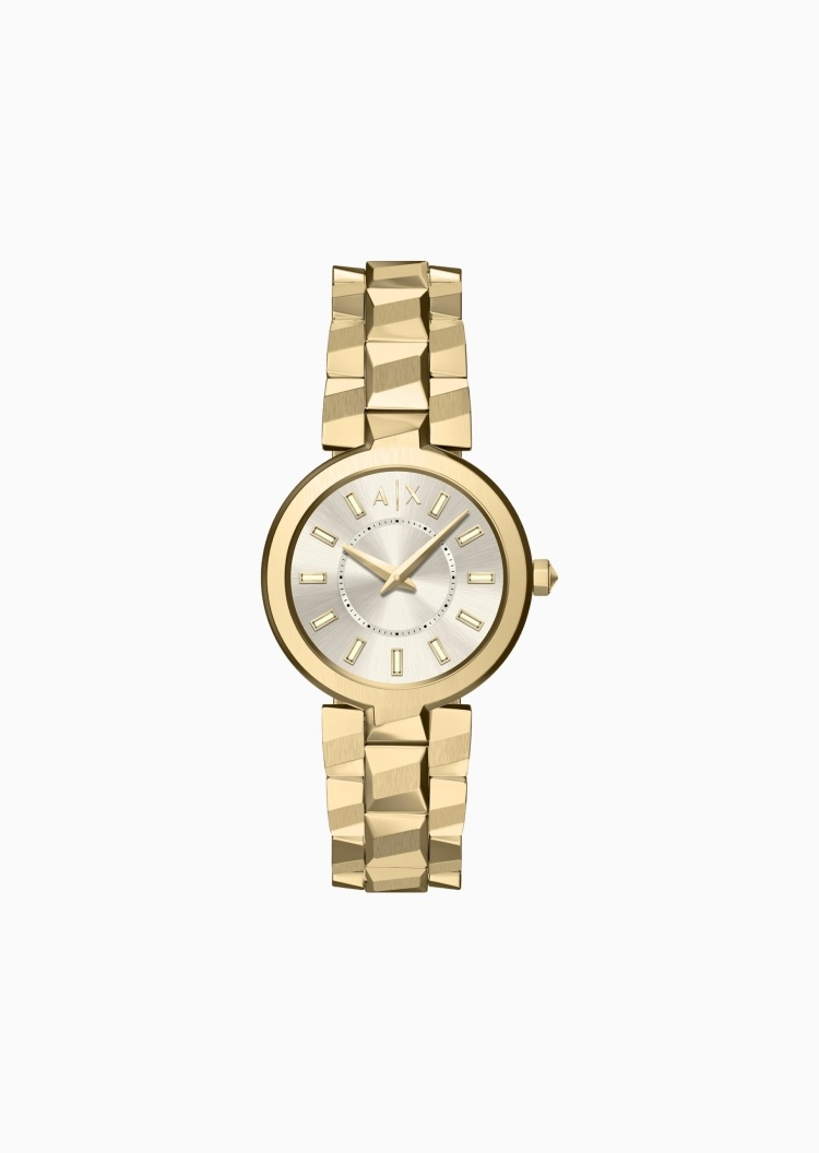 ARMANI EXCHANGE 女士圆形表盘钢带简约时尚石英腕表