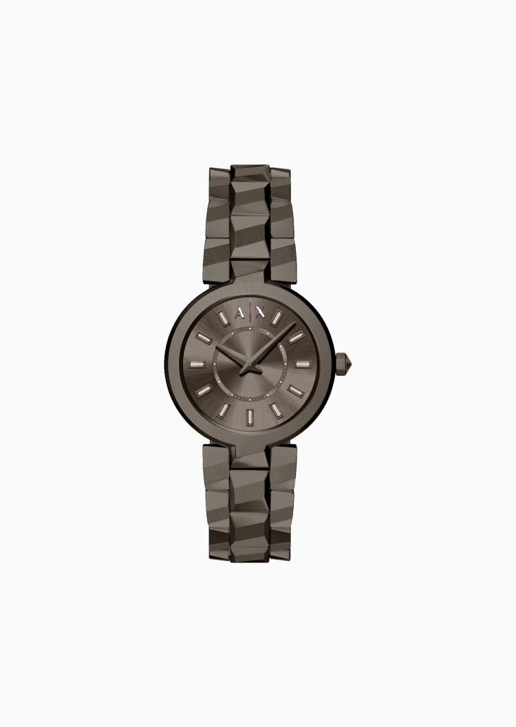 ARMANI EXCHANGE 女士圆形表盘钢带简约时尚石英腕表