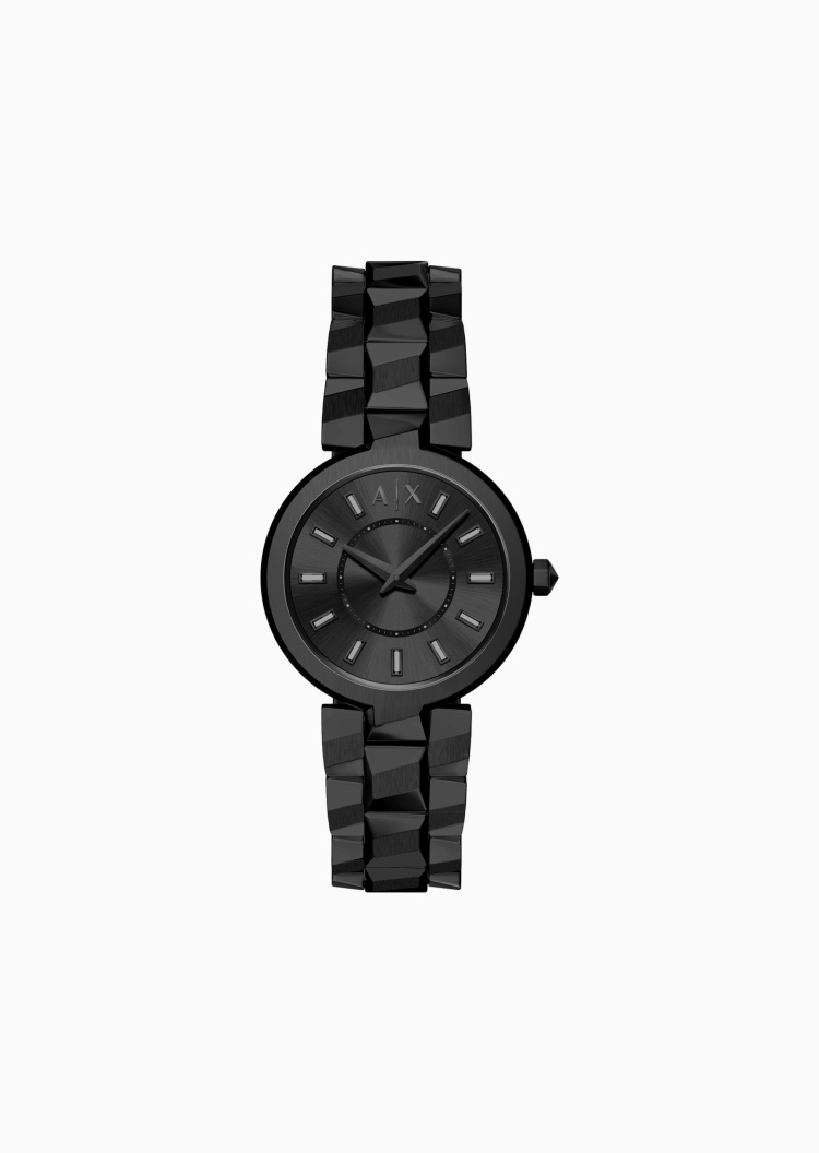 ARMANI EXCHANGE 女士圆形表盘钢带简约时尚石英腕表