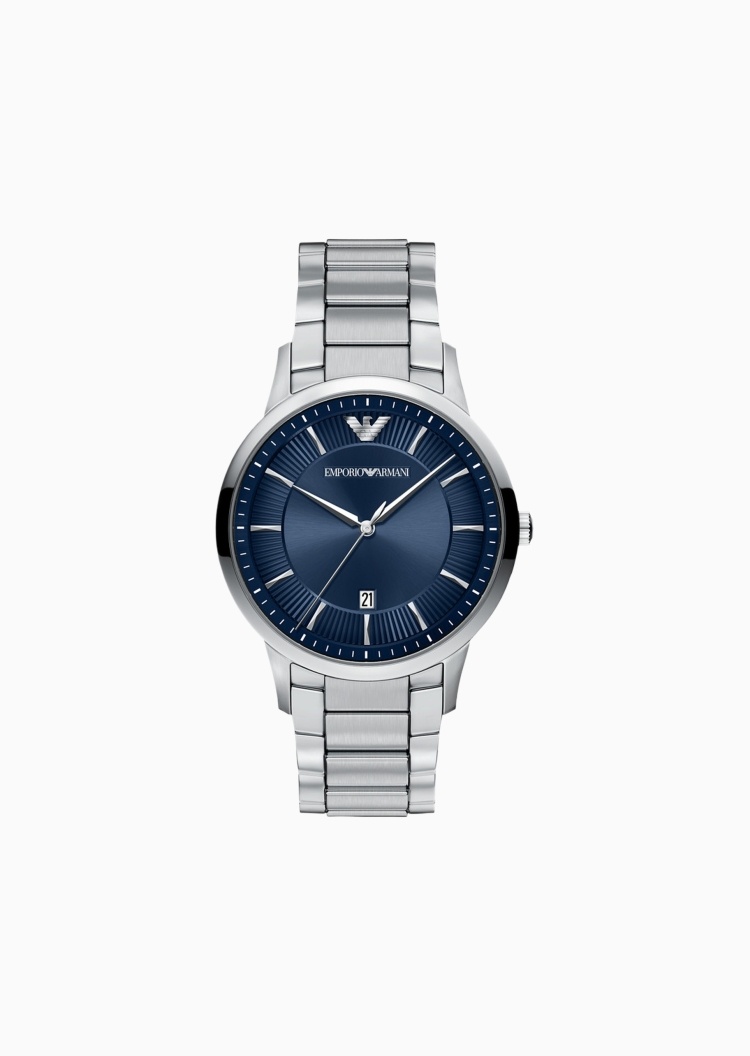 Emporio Armani 男士钢带圆形大表盘石英手表腕表