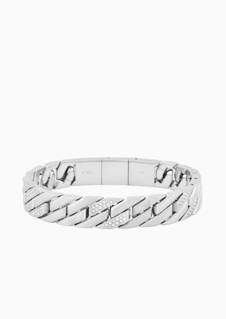 Emporio Armani 男士斜向链节鹰标镌刻商务休闲复古手链